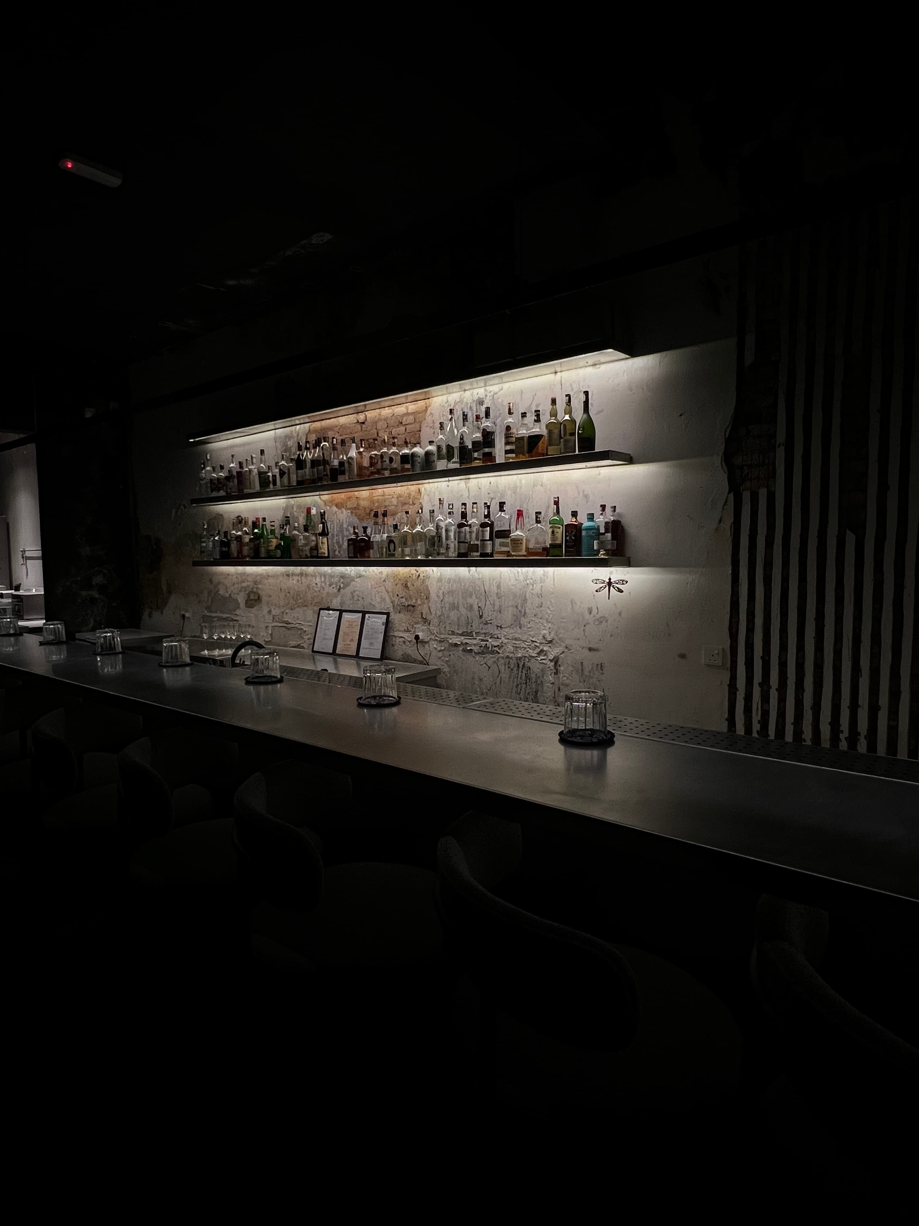 The bar at Cocktails & Shots